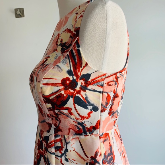 LOFT Sleeveless Floral Red  Dress Petite 0 NWOT - Picture 8 of 9